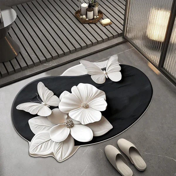 村上隆 Flower Floor Mat / Black × White 村上隆 Flower Floor Mat /Black × White フロアマット kaikaikiki