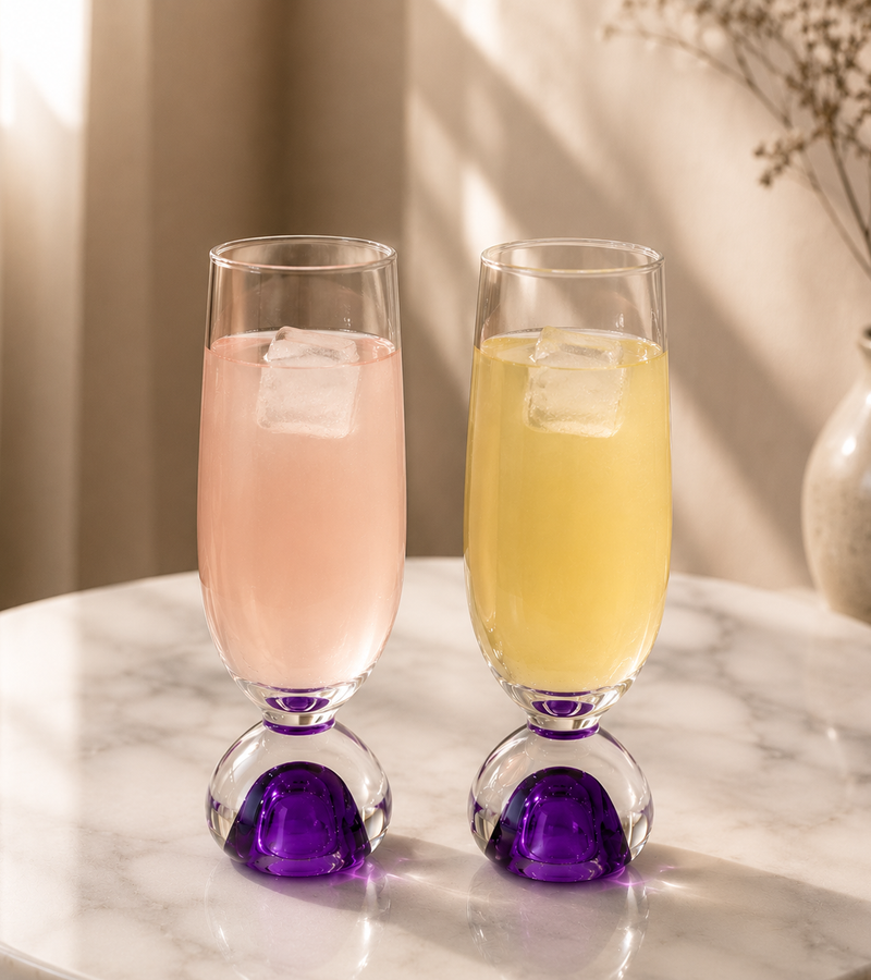 Elegant Crystal Base Drinking Glass