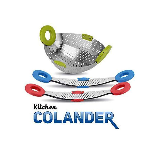 Foldable Colander Strainer 400 ML Stainless Steel (PACK OF 1)
