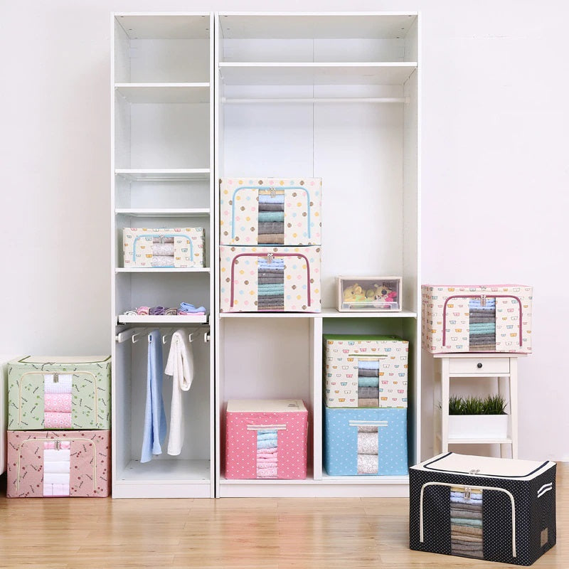 Heybuyer® Foldable Clothes Storage Box ( 66 Liter & Multi Design)