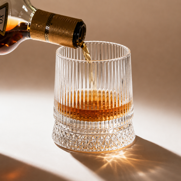 Striped Design Rotating Drink Glass