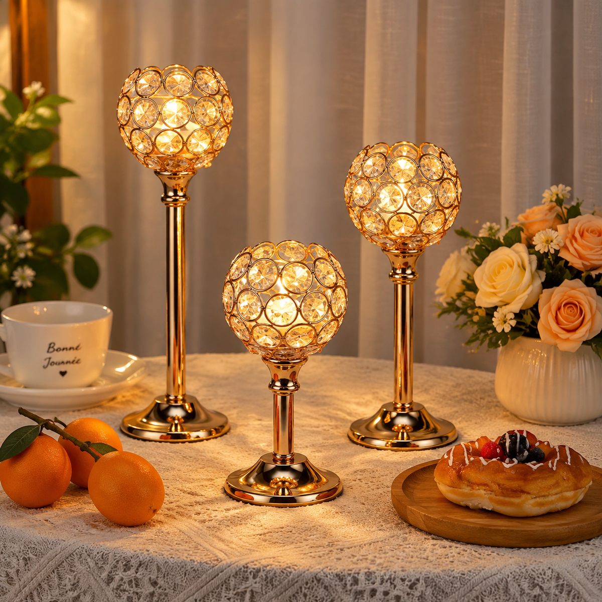Decorative Crystal Candle Holder