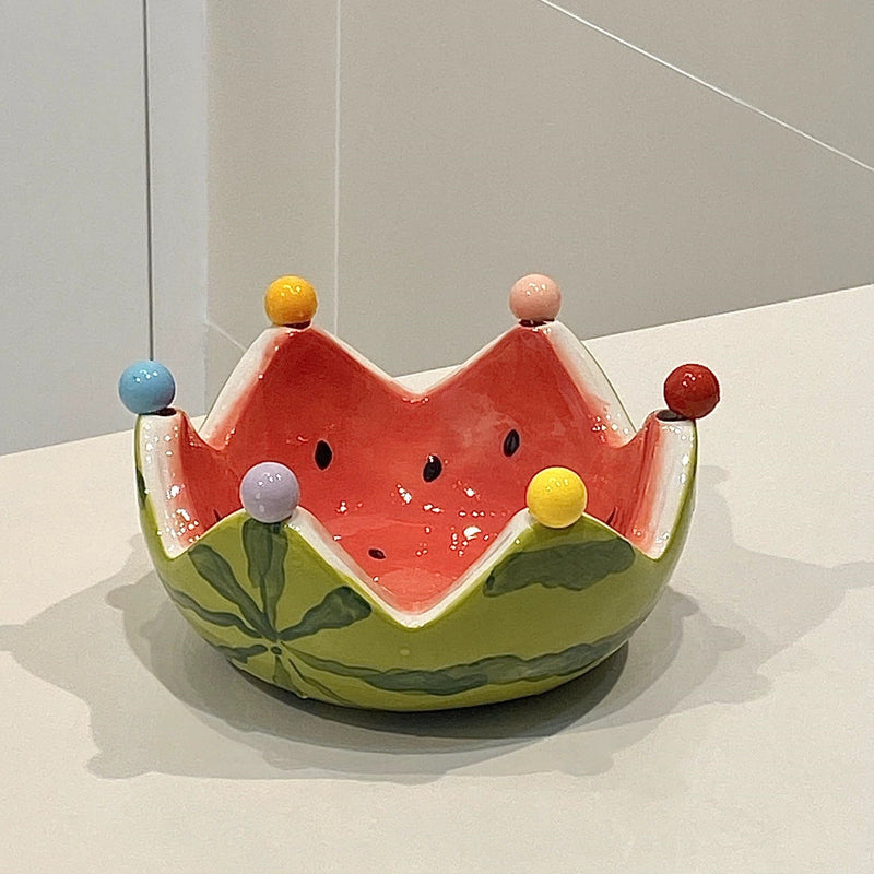 Watermelon bowl with forks