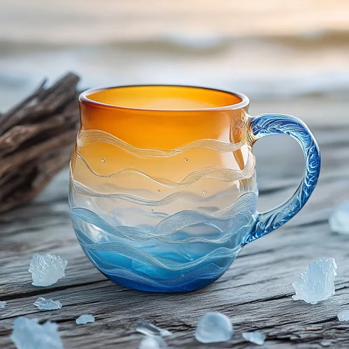 Premium Ocean Wave Glass Mug