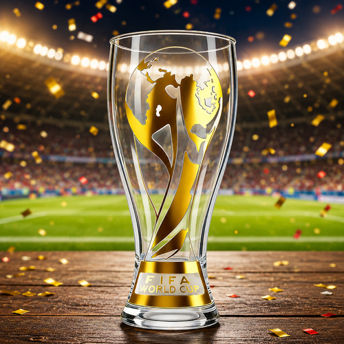 Football Trophy Design Glass Mug
