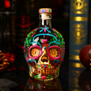 Artistic Skull Design Glass Bottle