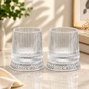 Striped Design Rotating Drink Glass