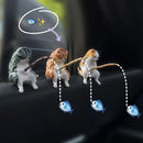 Cute Fishing Kitty Car Decor