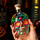 Artistic Skull Design Glass Bottle