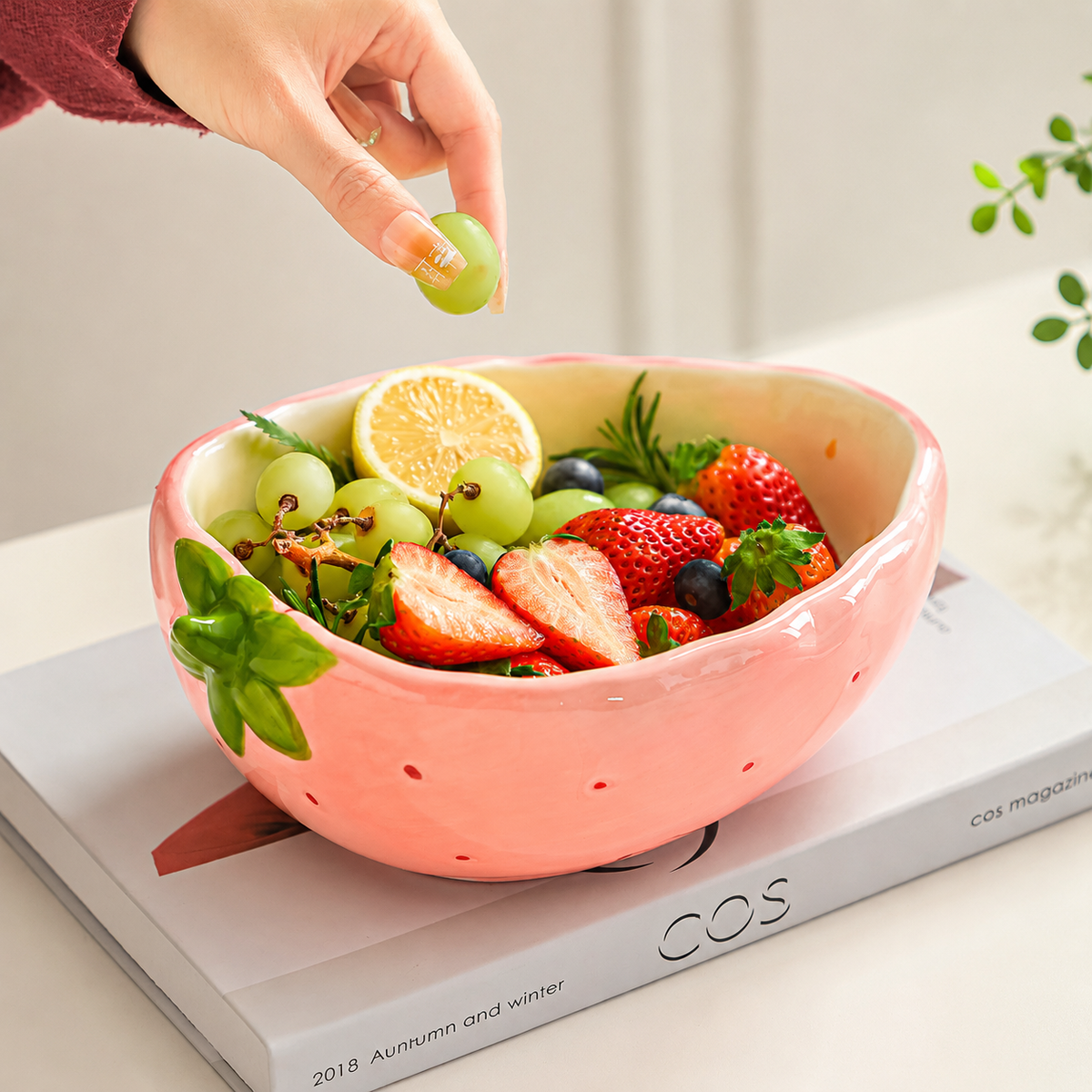 Cute Strawberry Style Serving Bowl