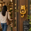 Golden Kitty Door Bell