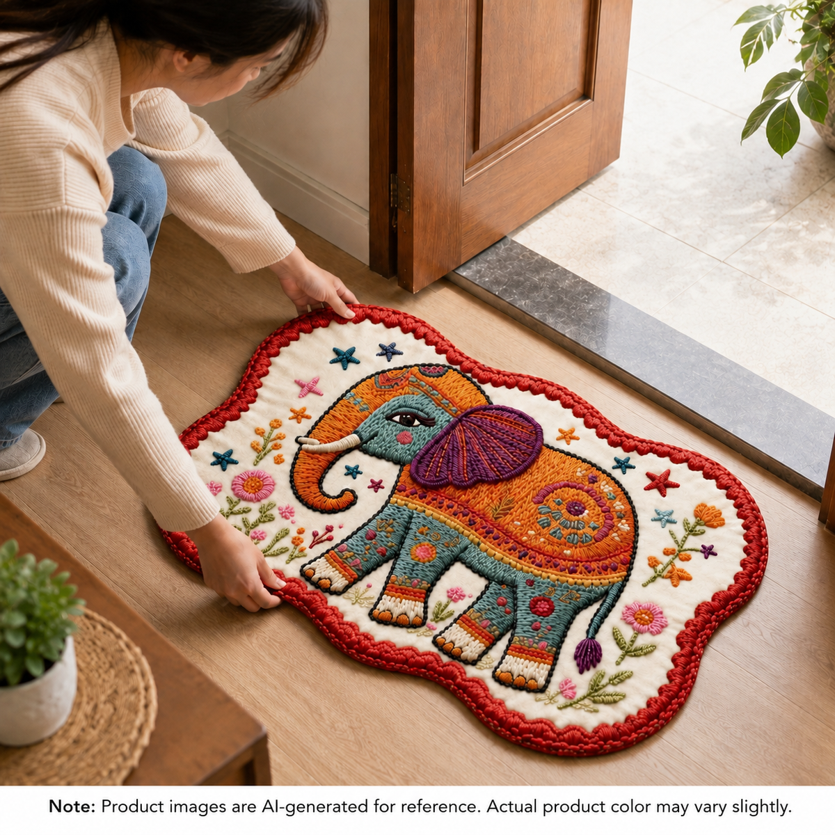 Classic Elephant Printed Welcome Mat