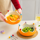 Ceramic Fruit Bowl With Fruit Forks