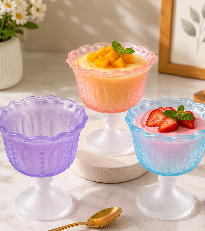 Elegant Pastel Dessert Bowl Set
