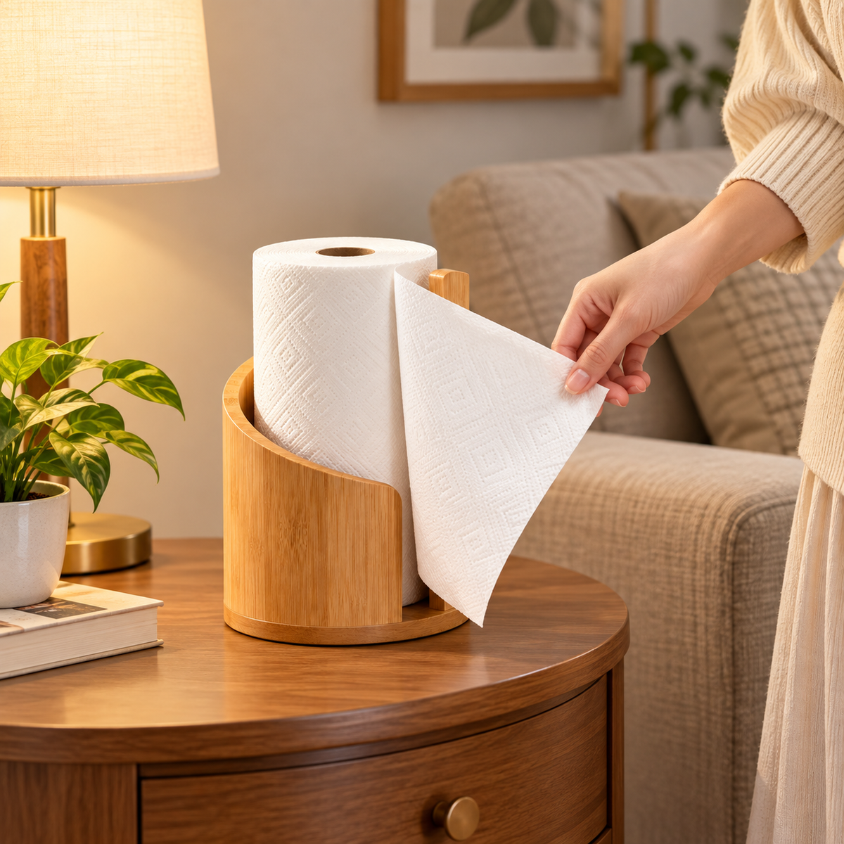 Wooden Tissue Roll Holder