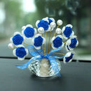 Elegant Crystal Rose Car Decor