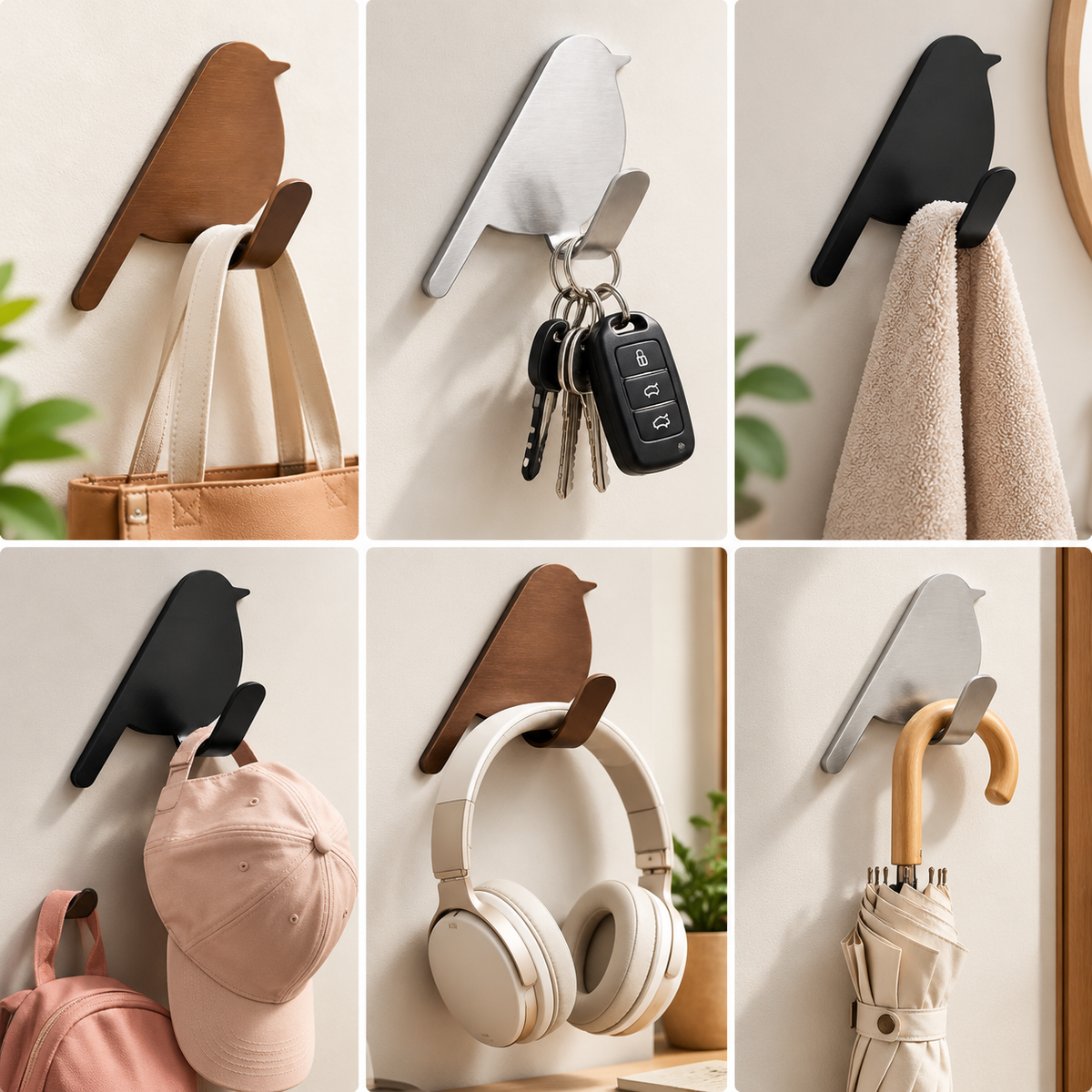 Cute Bird Design Wall Hook