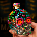 Artistic Skull Design Glass Bottle