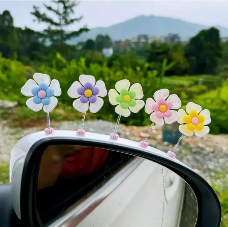 Cheerful Bouncy Flower Crew Car Decor