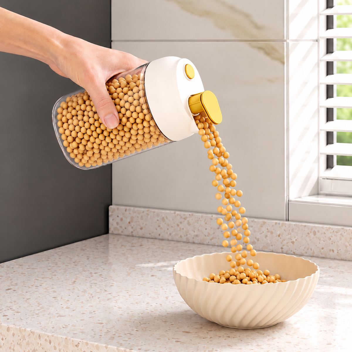 Airtight Crystal Grain Storage Jar
