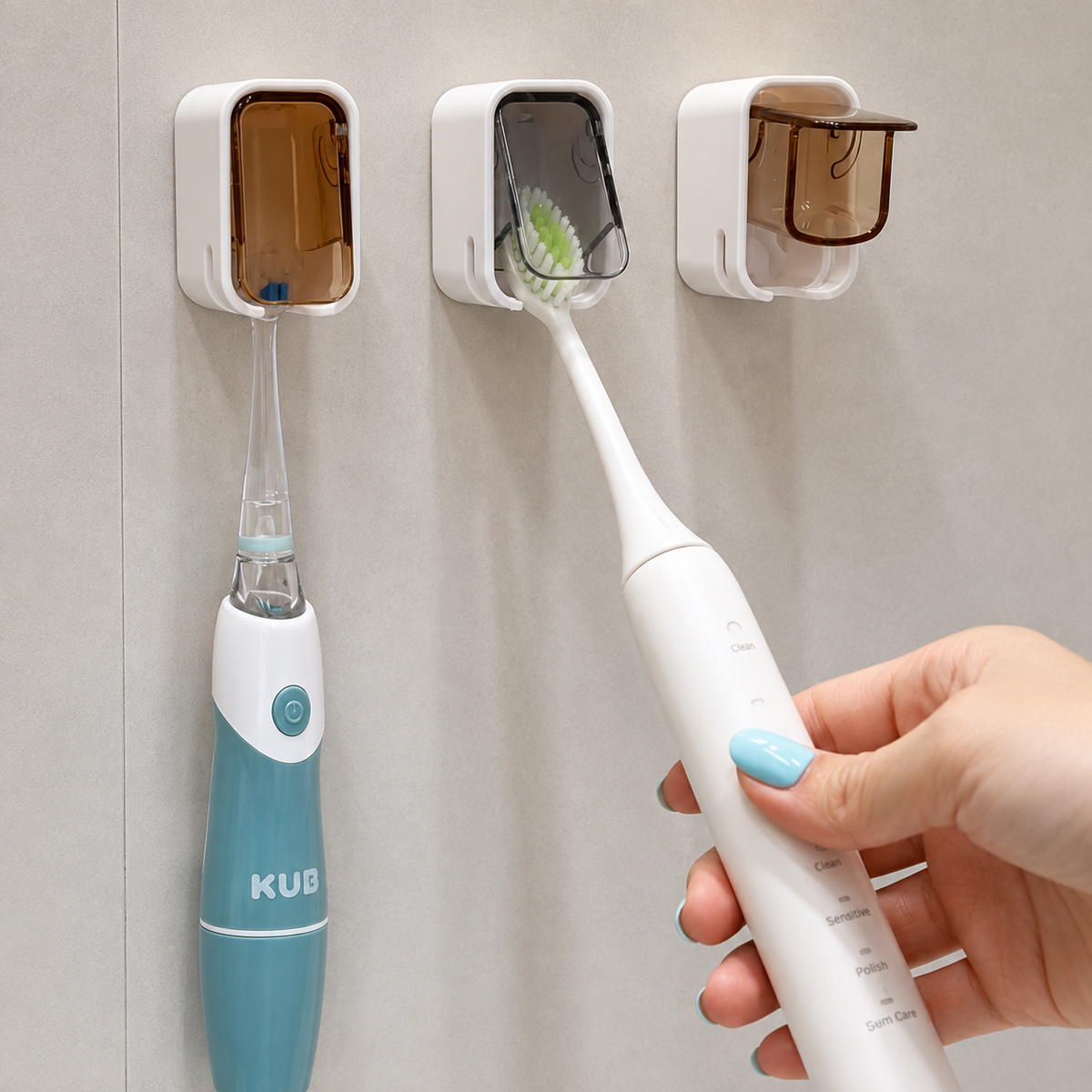 EasyClean Wall Mounted Toothbrush Holder