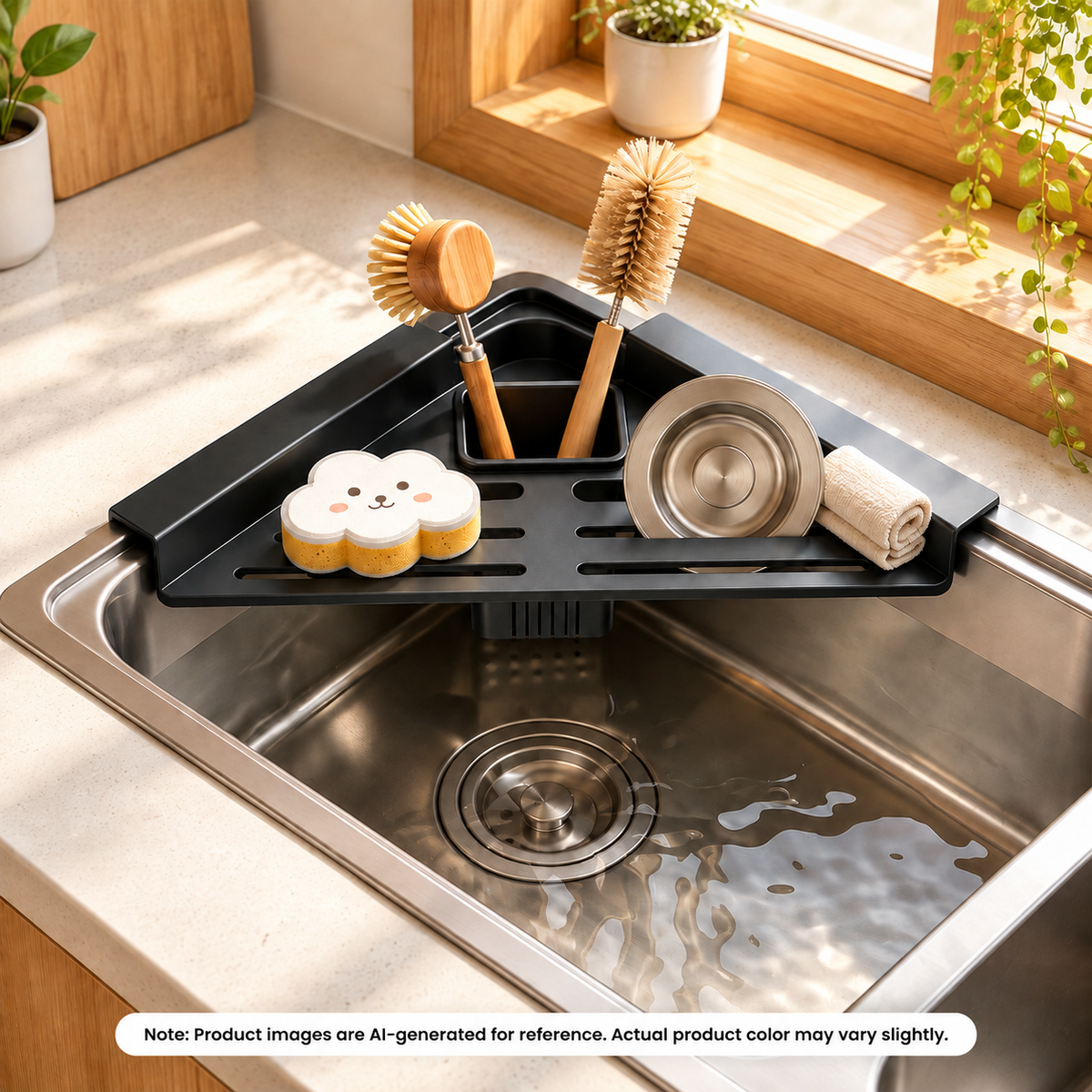 Triangle Corner Sink Organizer Rack