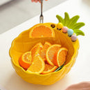 Pineapple Ceramic Fruit Bowl With Forks