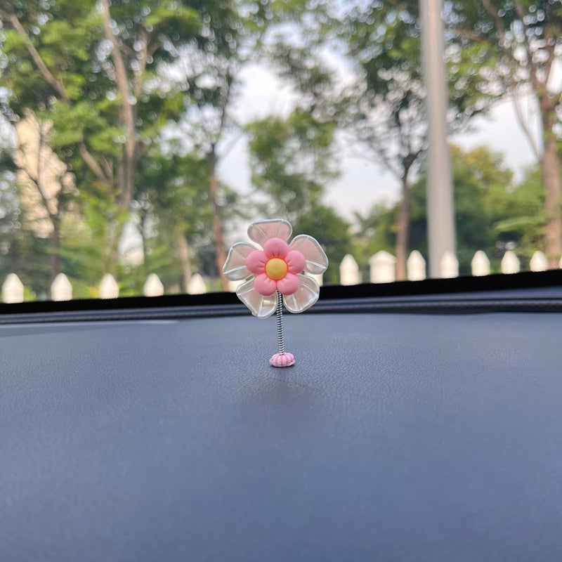 Cheerful Bouncy Flower Crew Car Decor