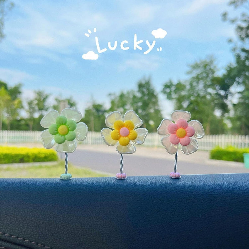 Cheerful Bouncy Flower Crew Car Decor