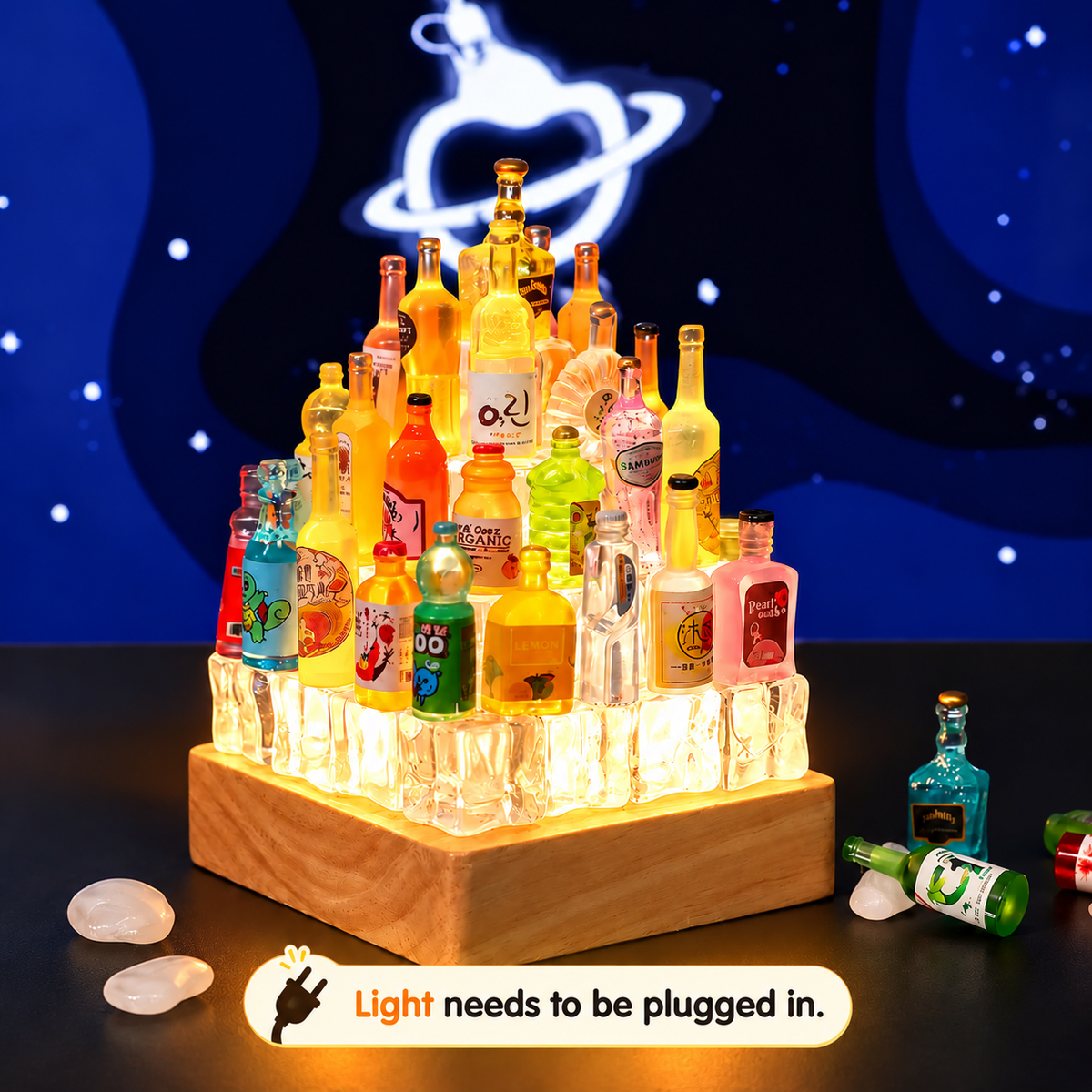 Miniature Bottle Light Decor
