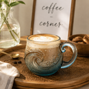 Ocean Wave Textured Glass Mug