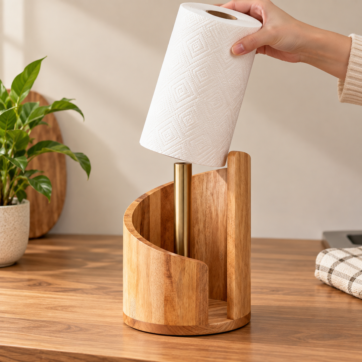 Wooden Tissue Roll Holder
