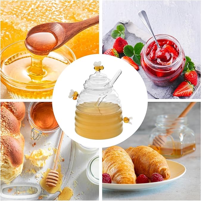 Crystal Honey Jar with Dipper