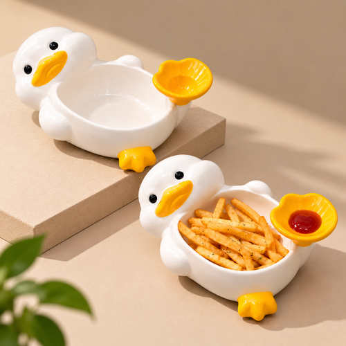 Cute Duck Ceramic Snack Bowl