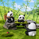 Cute Panda Bamboo Decor Set