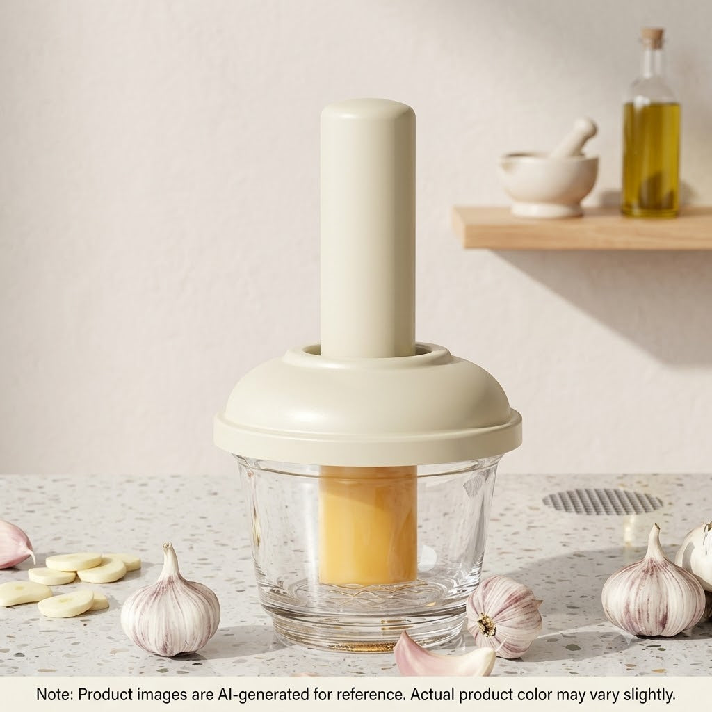 Textured Glass Manual Garlic Crusher