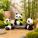 Cute Panda Bamboo Decor Set