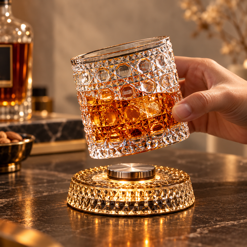 Premium Rotating Base Whiskey Glass
