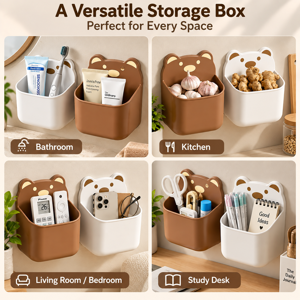 Cute Bear Multipurpose Storage Box