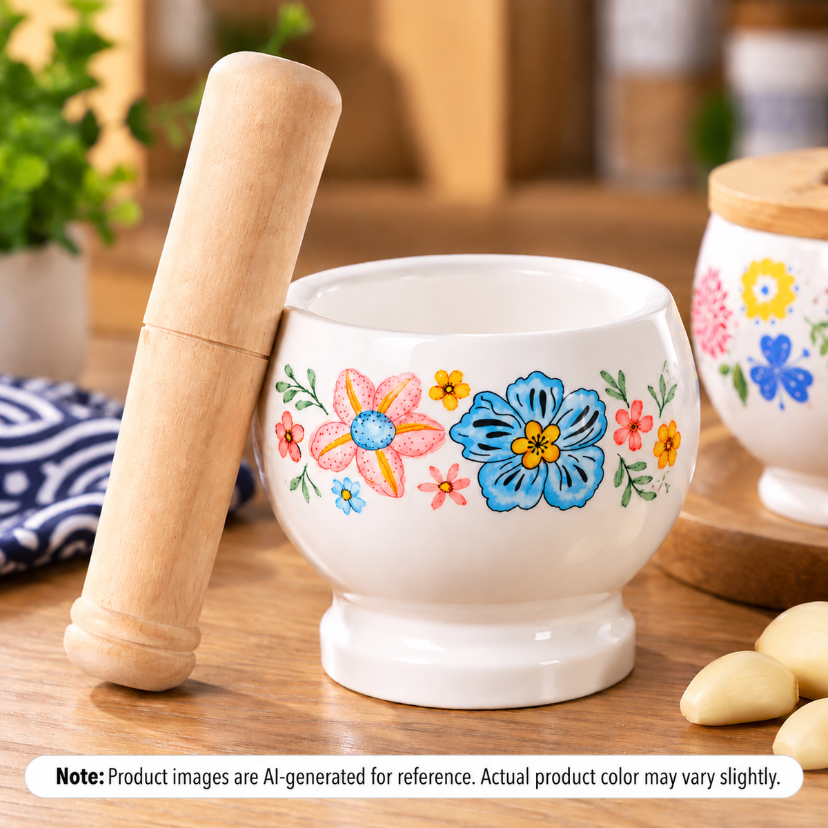 Floral Ceramic Kitchen Grinding Set