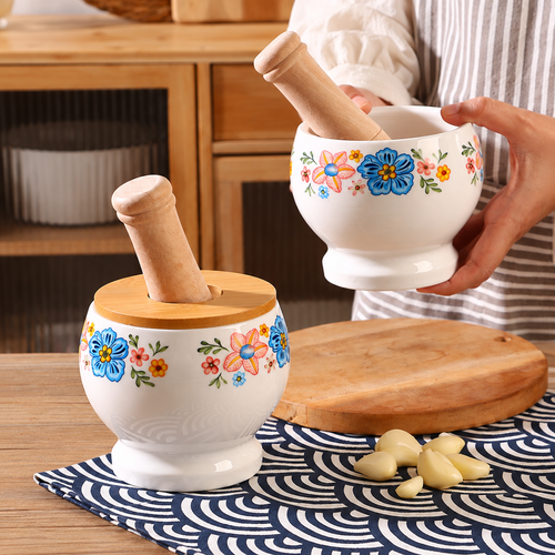 Floral Ceramic Kitchen Grinding Set