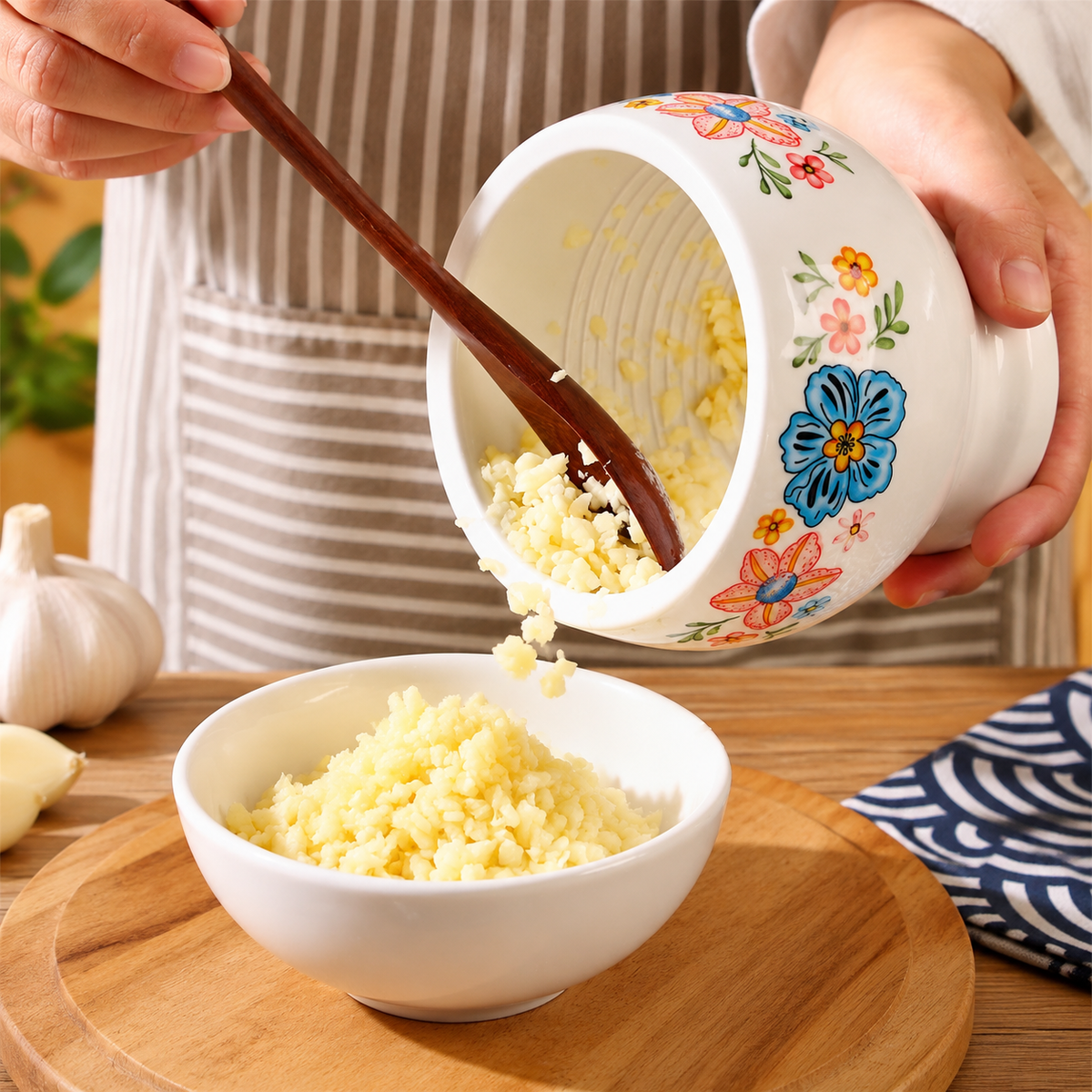 Floral Ceramic Kitchen Grinding Set