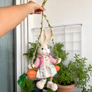 Whimsical Bunny Carrot Wall Charm