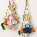 Whimsical Bunny Carrot Wall Charm