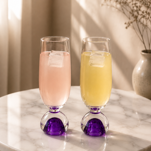 Elegant Crystal Base Drinking Glass