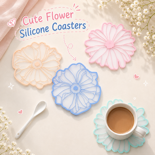 Cute Flower Silicone Coasters