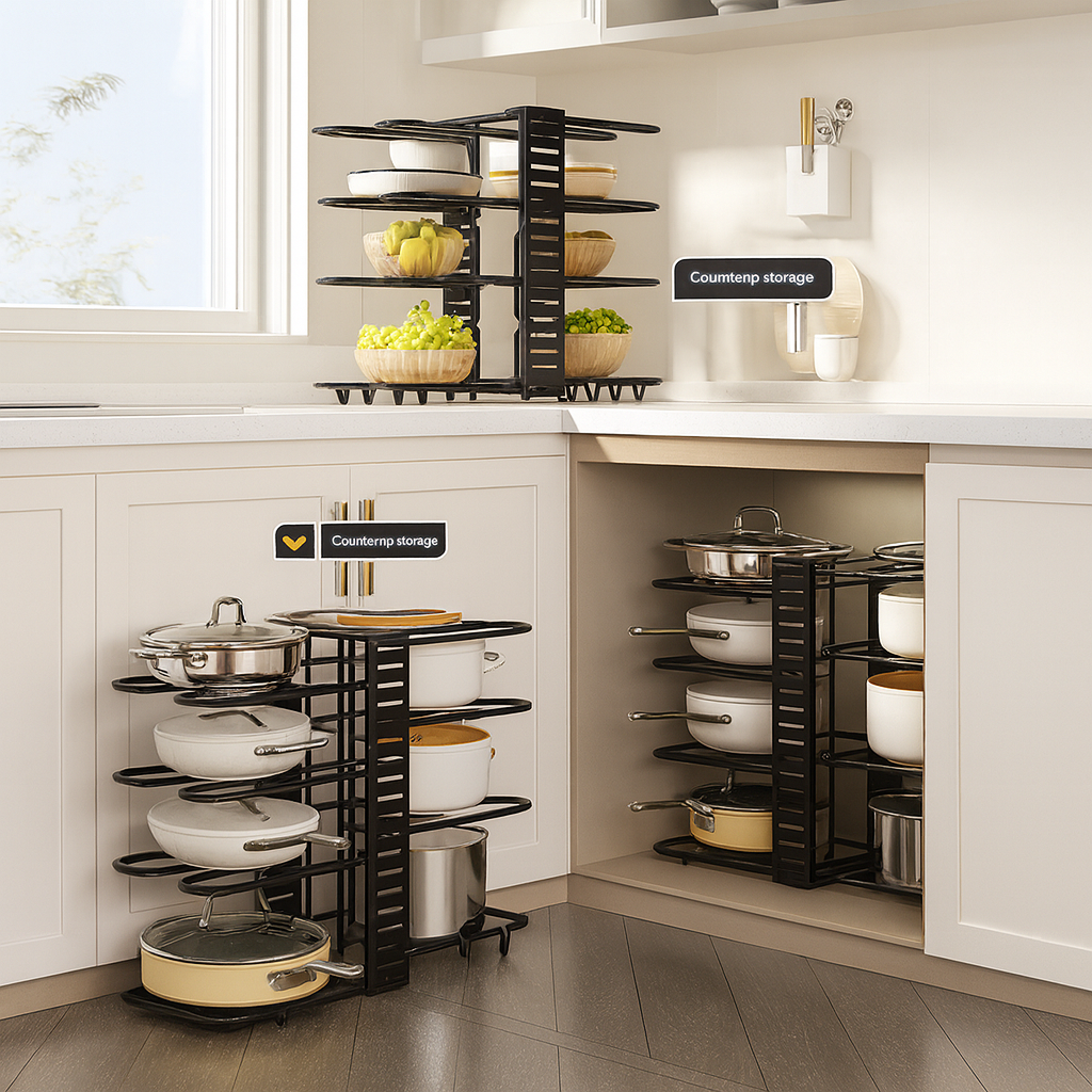 Multi-Layer Pot and Pan Storage Rack