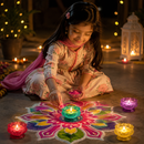 Colorful Lotus Decorative Diya