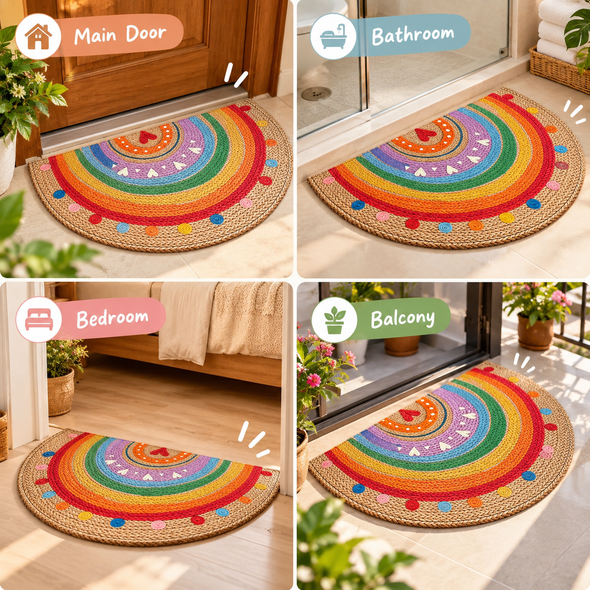Colour Pop Rainbow Door Mat
