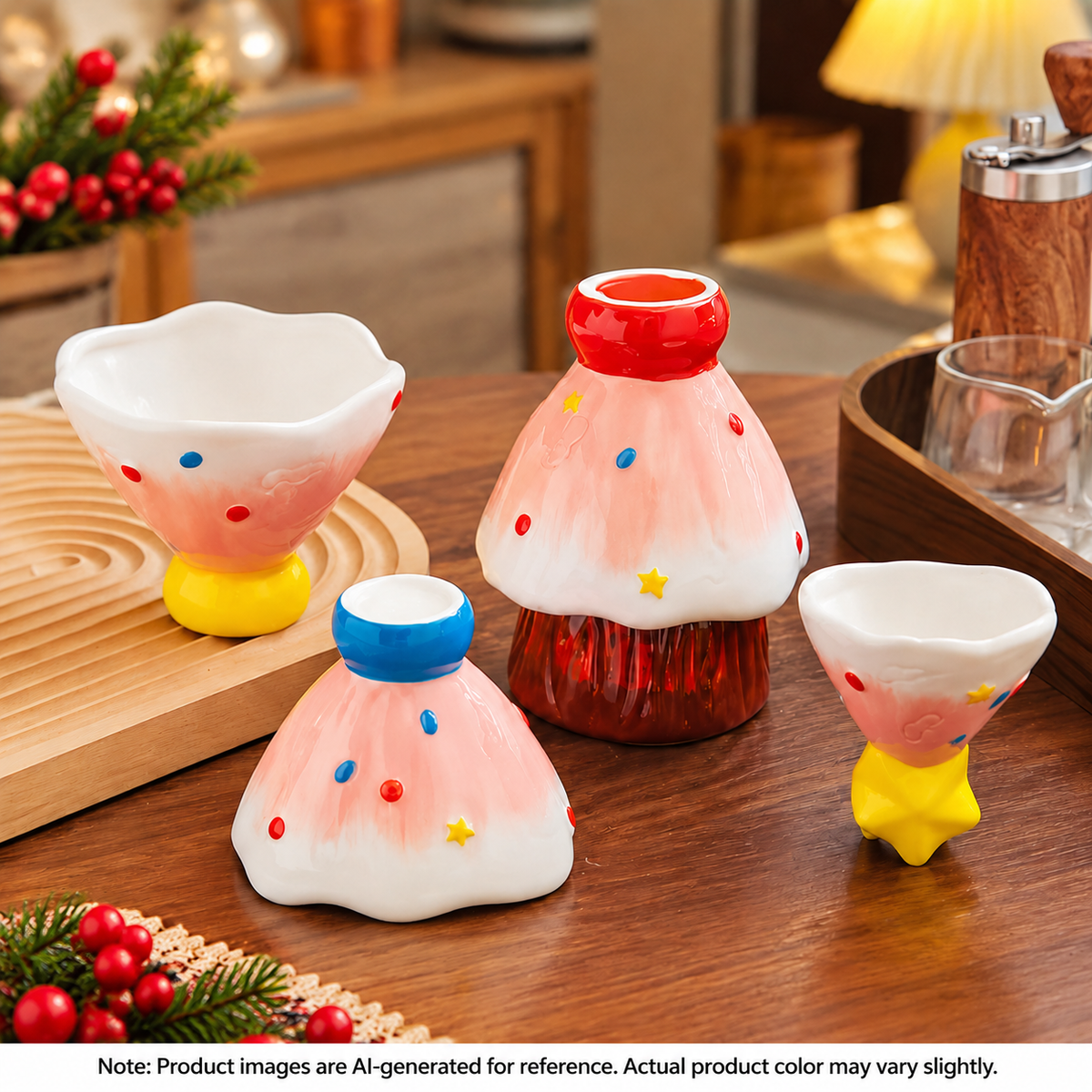 Stackable Christmas Tea Cup Set